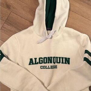 Algonquin College Cropped Cream Hoodie